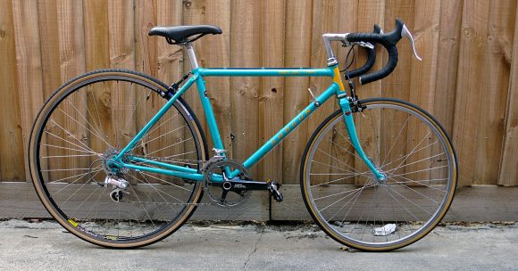 Vintage steel frame road bike at Pedal Cyclery