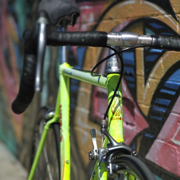 Vintage steel frame road bike at Pedal Cyclery